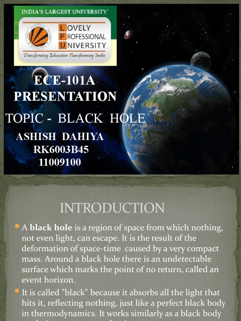 speech on the topic black hole