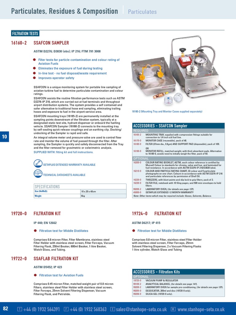 Aviation Fuel Contamination Testing Kit | PDF | Filtration | Chemistry