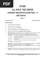 Fiitjee All India Test Series: Concept Recapitulation Test - Ii