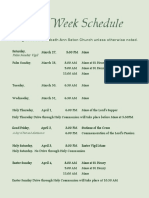 Holy Week Schedule 2021