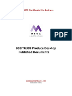 BSBITU309 Produce Desktop Published Documents: BSB20115 Certificate II in Business