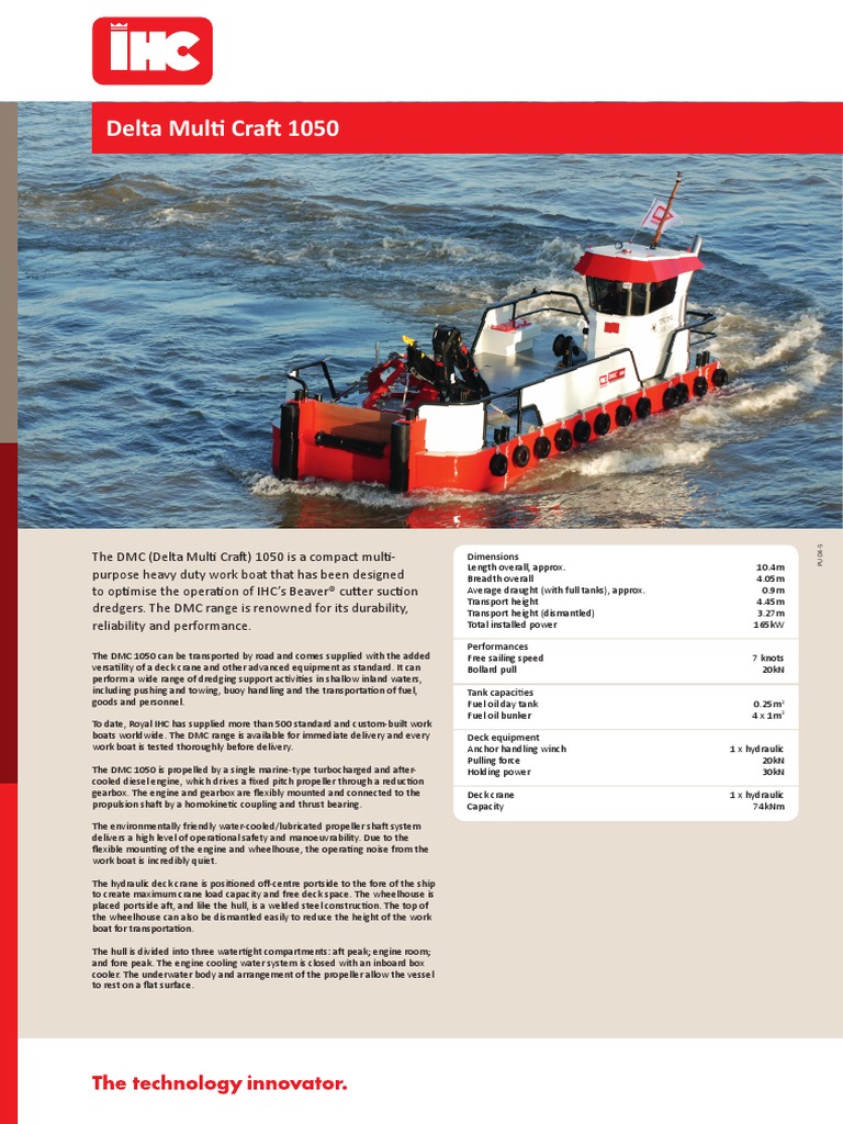 Delta Multi Craft 1050: Dimensions | PDF | Marine Propulsion | Deck (Ship)