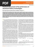 Practical Assessment of The Performance of Aluminium Battery Technologies