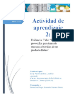 Establecer Protocolos para Toma de Muestras Obtenidas de Un Producto Lácteo