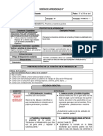 Sesión de Aprendizaje Quinto Grado Semana Tres