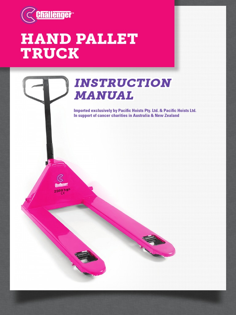 Challenger Pallet Truck Instruction Manual PDF Axle Screw