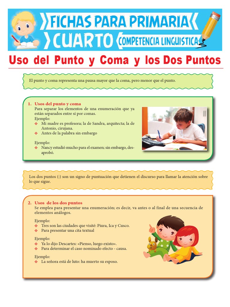 Ejemplos De Uso Del Punto Y Coma EL PUNTO Y LA COMA | JUGANDO Y