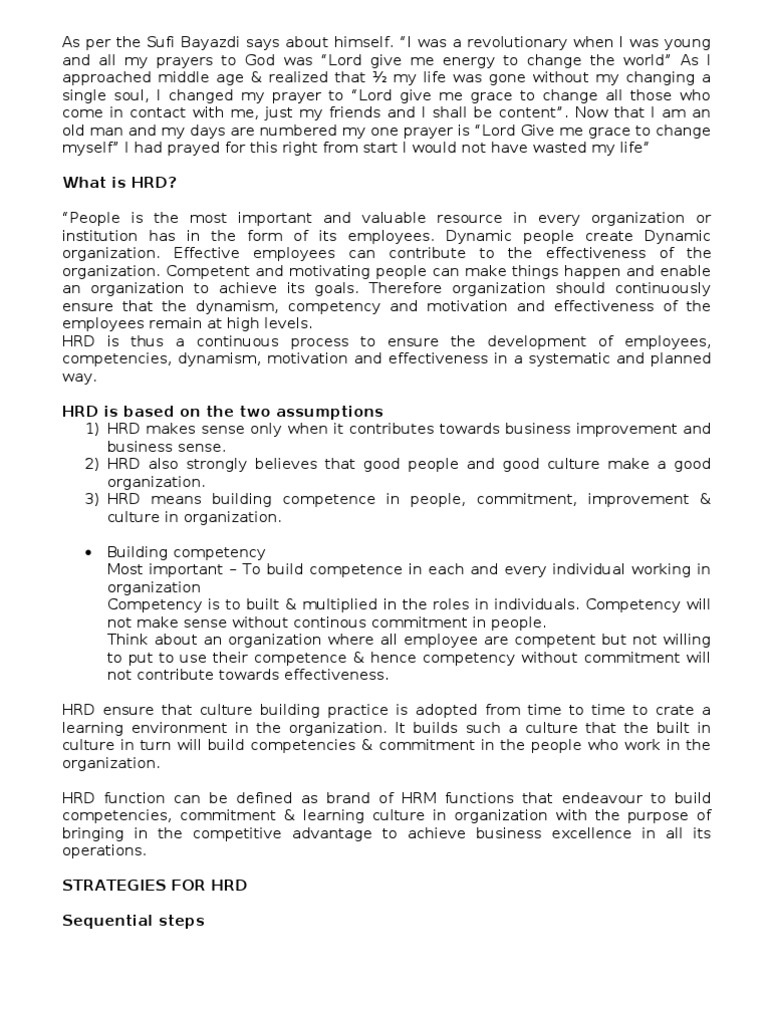 Understanding HRD for Organizational Growth | PDF | Strategic ...