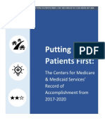 Putting Patients First: The Centers For Medicare & Medicaid Services' Record of Success From 2017-2020