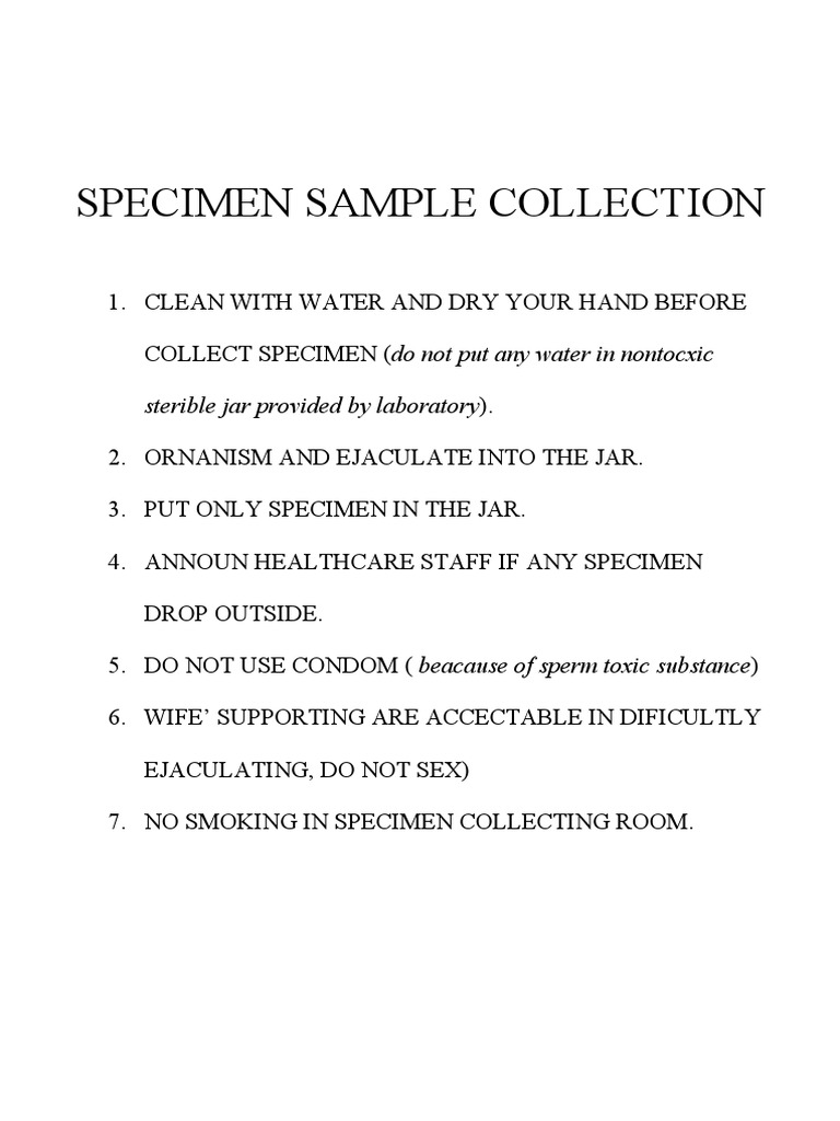 Specimen Sample Collection | PDF | Science & Mathematics