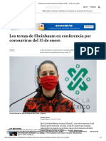 Conferencia Claudia Sheinbaum. Noticias CDMX - 15 de Enero 2021