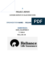 Project Report: Organization Name: - Reliance Retail