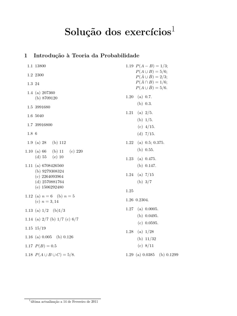 Exercises on Probability Theory | PDF | Statistical Theory ...