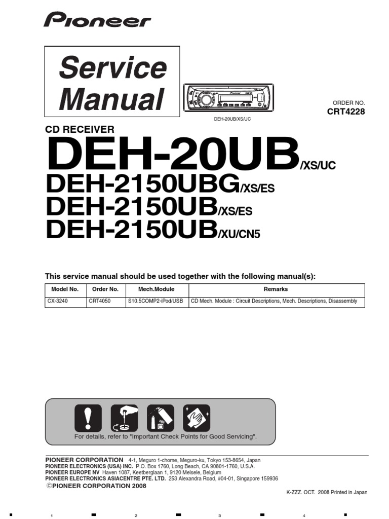 DEH-2150UB Service Manual Overview | PDF | Laser | Hertz