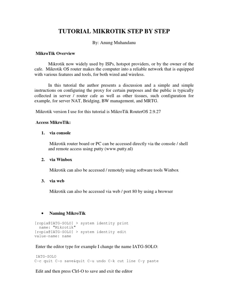 MikroTik Web Proxy Setup Guide | PDF | Proxy Server | Ip Address