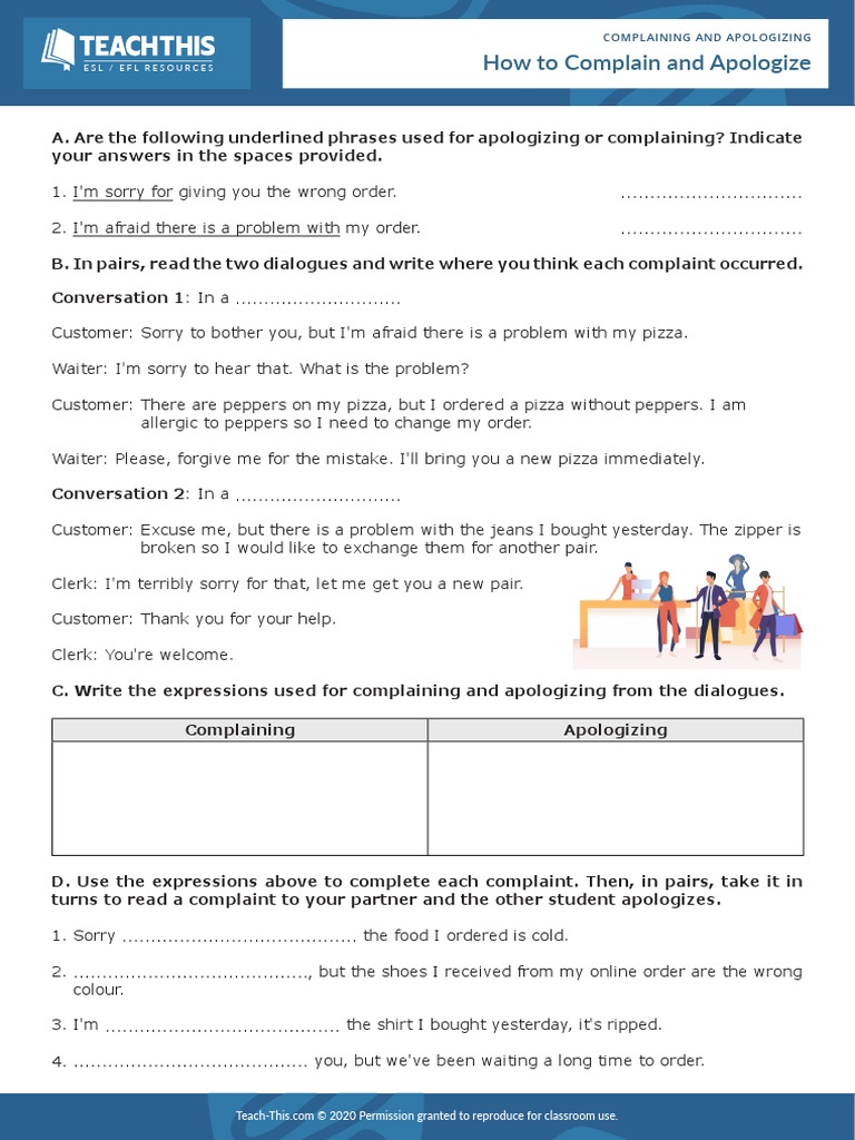 How To Complain and Apologize | PDF | Language Arts & Discipline