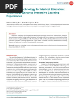 Immersive Technology For Medical Education: Technology Enhance Immersive Learning Experiences