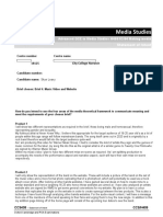 A Level Media Studies Statement of Intent Form Ocr