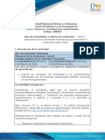 Guía de Actividades y Rúbrica de Evaluación - Tarea 1 - Importancia de Los Elementos Tecnológicos Que Componen La Producción Audiovisual