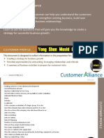 Building Customer Alliance: This Document Is Designed To Collect Information in The Preparation For