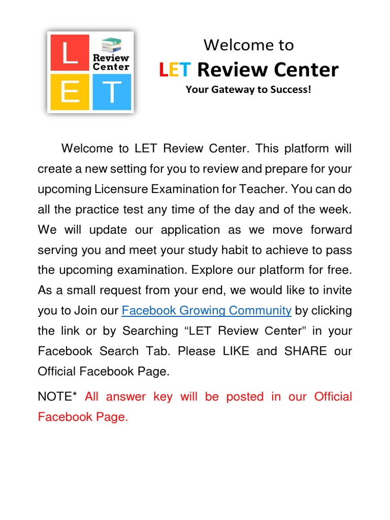LET Exam Preparation Guide | PDF | Educational Assessment | Validity ...