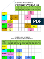 Jadual Bilik Seni Tahun 2021