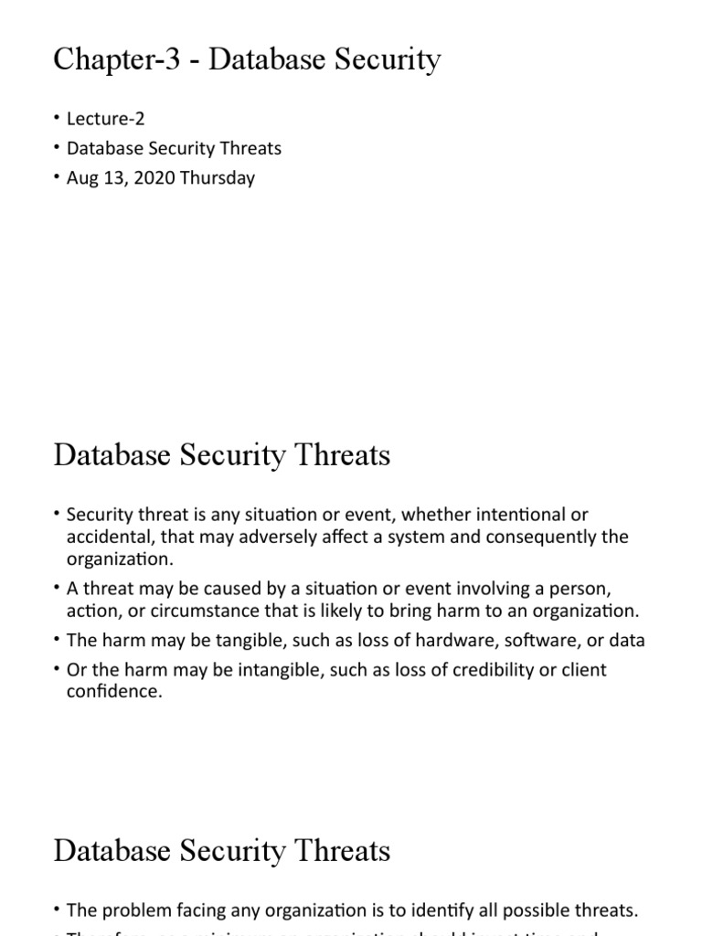 Understanding Database Security Threats | PDF | Databases | Security