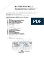 Datos de Placa de Un Motor de CA