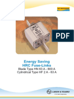 Energy Saving HRC Fuse-Links: Blade Type HN 63 A - 800 A Cylindrical Type HF 2 A - 63 A