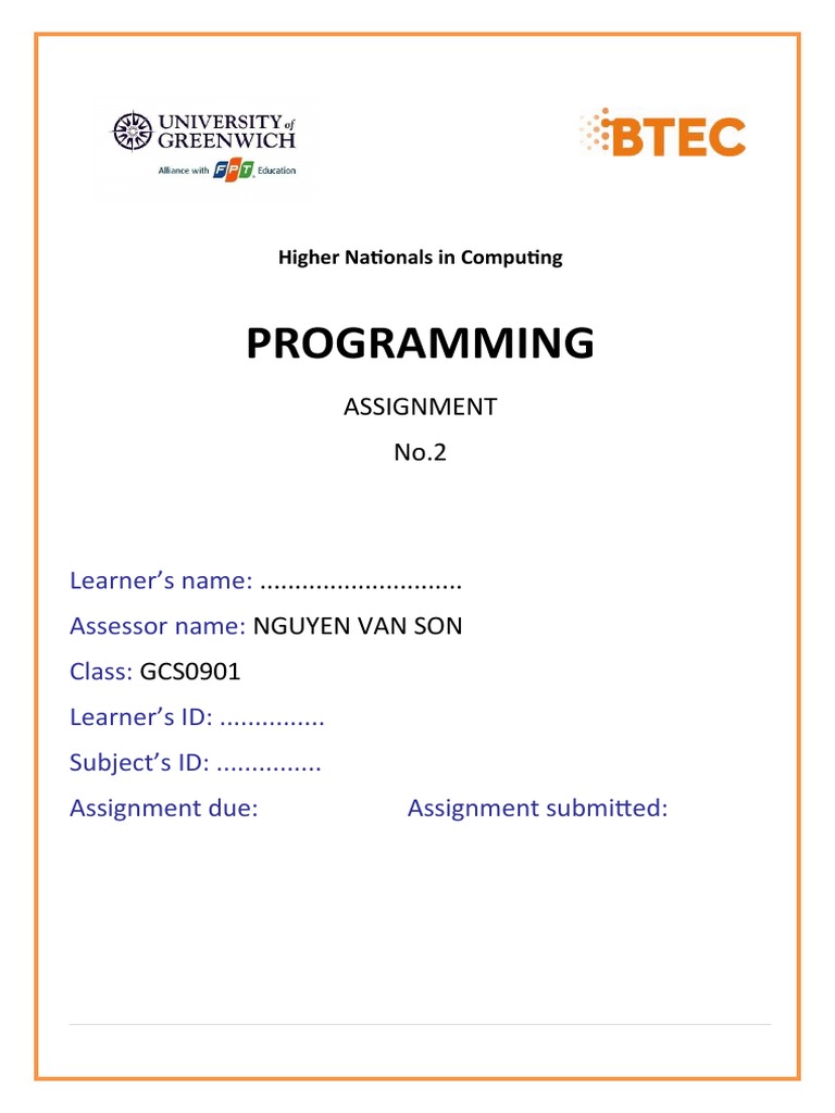 HND Computing Programming Assignment 2 | PDF | Integrated Development ...