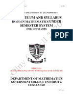 01a - Course Outline of BS and MSC Mathematics Only For Fall 2020