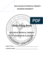 ZIAUDDIN COLLEGE OF PHYSICAL THERAPY log book tiltes