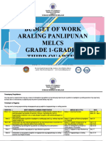 Budget of Work Araling Panlipunan Melcs Grade 1 6 Third Quarter