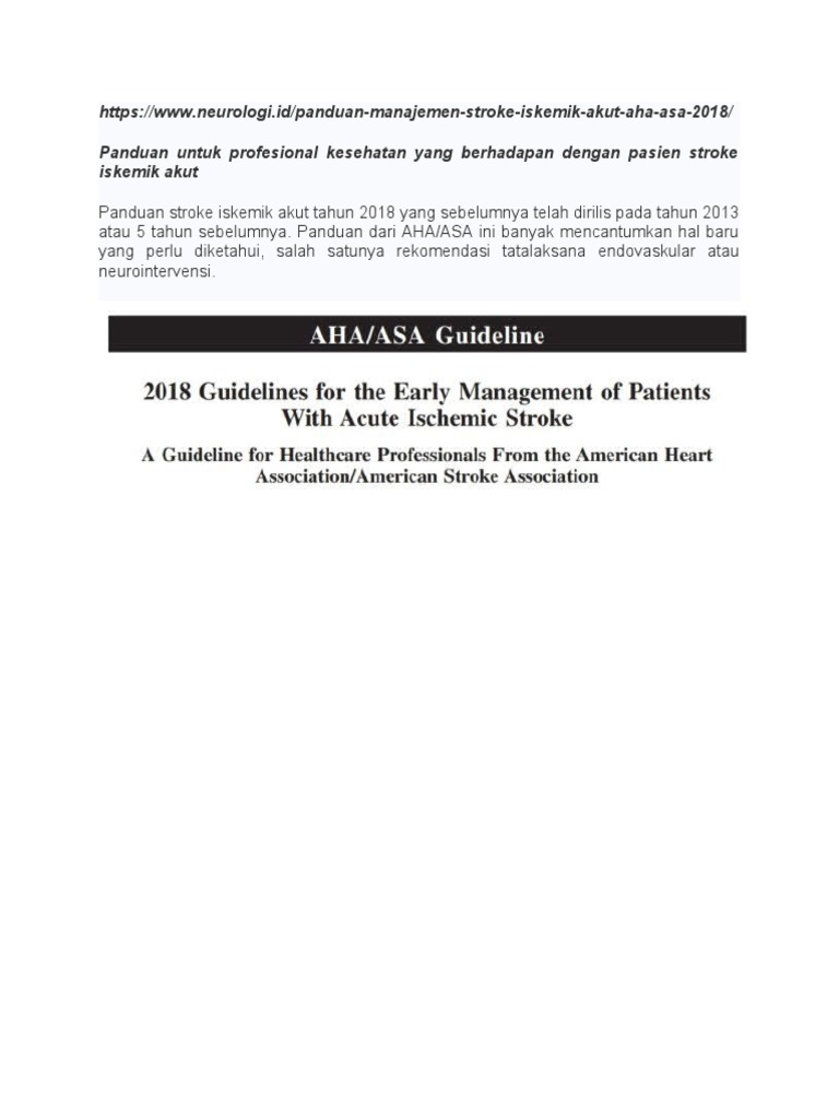 Penjelasan AHA ASA Guidelines | PDF