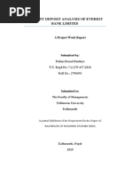 Current Deposit Analysis of Everest Bank Limited: A Project Work Report