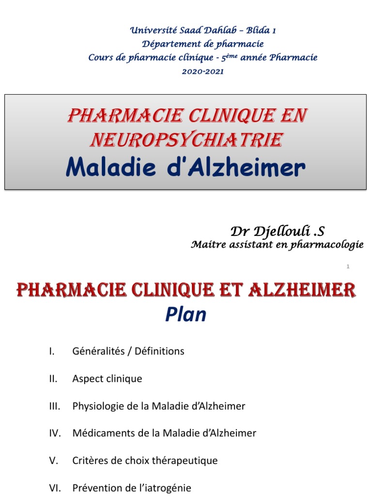 Maladie Dalzheimer 2020-2021 | PDF | Maladie d'Alzheimer | Neuroscience
