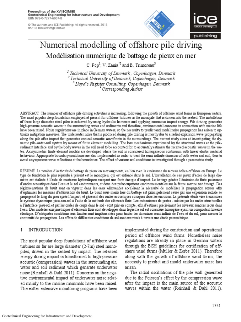 Numerical Modelling of Offshore Pile Driving | PDF | Linear Elasticity ...