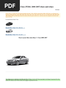 Mercedes-Benz C-Class (W203 2000-2007) Fuses and Relays