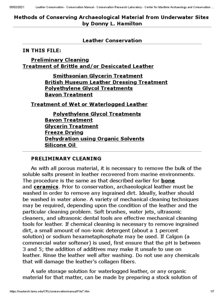 Leather Conservation Techniques Overview | PDF | Glycerol | Leather