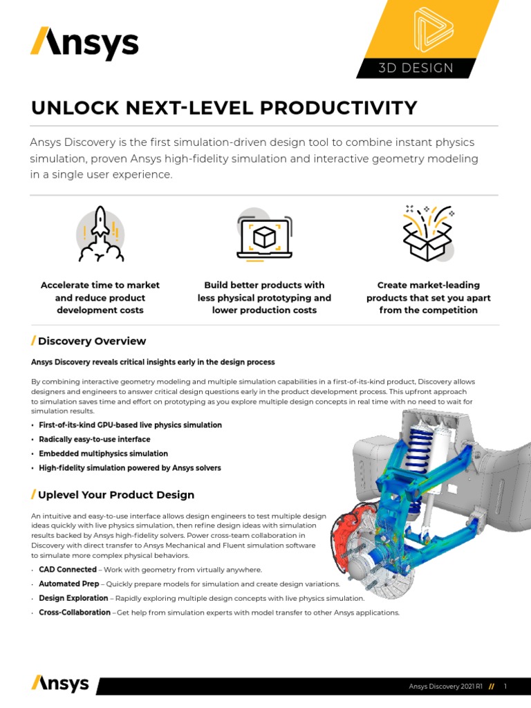 Ansys Discovery 2021 R1 Datasheet | PDF | Simulation | Computer Aided ...