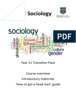 A-Level Sociology: Year 11 Transition Pack