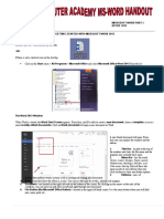 Handouts On Ms-Word