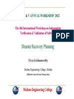 Disaster Recovery Planning: Nasa Iv & V Annual Workshop 2012