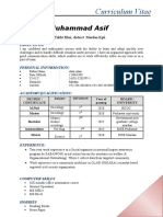 Curriculum Vitae: Muhammad Asif