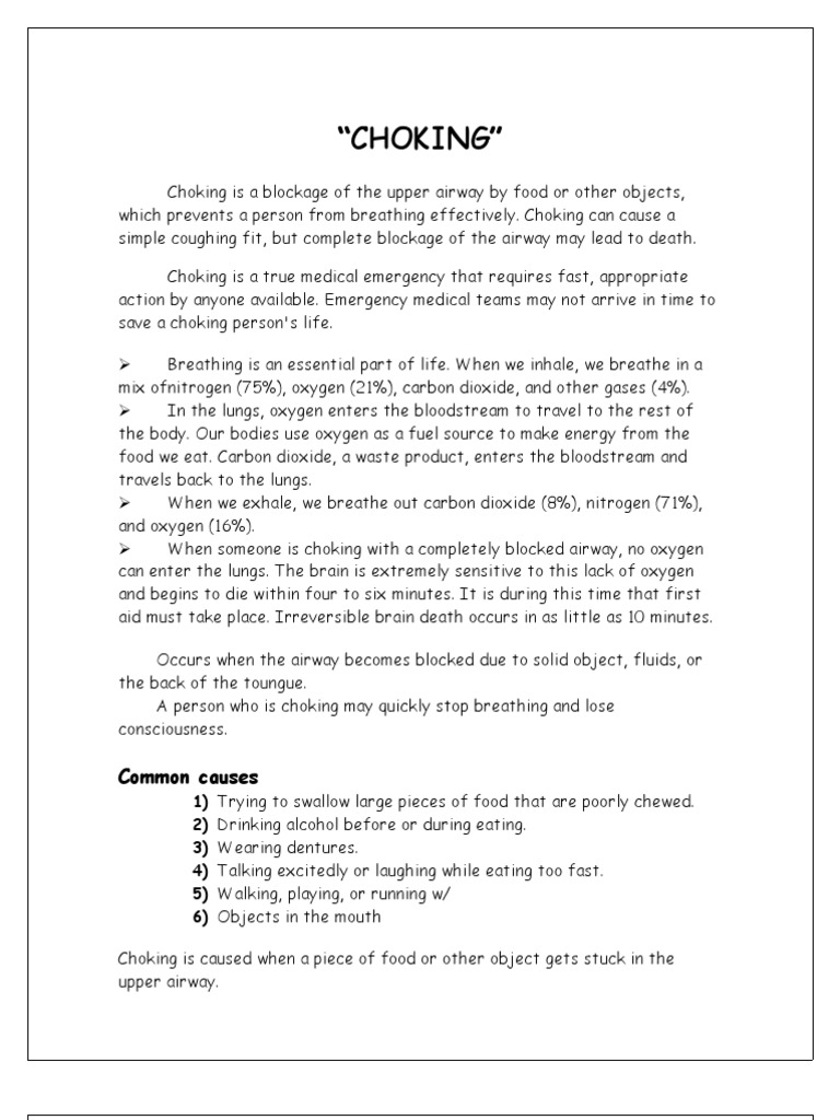 CHOKING Clinical Medicine Medical Specialties