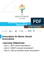 Innovation at Work - Social Innovation: Tutor'S Name Here
