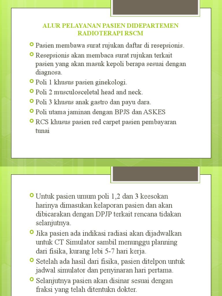 Alur Pelayanan Radioterapi RSCM | PDF | Kesehatan Holistik | Sains ...