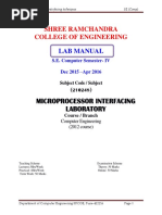 Shree Ramchandra College of Engineering: Lab Manual