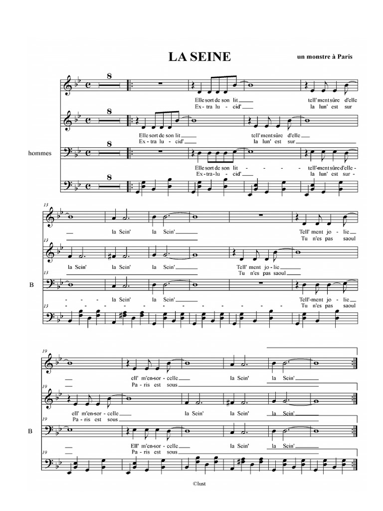 La Seine Partition 3voix Et Piano PDF