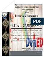 Certificate of Participation: Lita L. Camposano